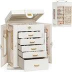 AKOZLIN Jewelry Box 6-Tier Organizer Functional 360° Rotating Jewelry Storage Case for Women Girls Ring Necklace Earring Brac