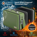 DocSafe Fireproof Document Box with Lock＆Shoulder Strap,Hard Case File Organizer with Accordion File Folder,Multi-Layer Porta