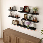BGMG Wood Floating Shelves 48 inch, Wide Rustic Wooden Wall Shelves for Bathroom Living Room Bedroom Kitchen Farmhouse Set of