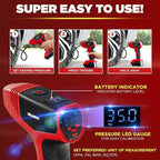 Bullseye Pro Max Deluxe Tire Inflator Portable Air Compressor, Portable Air Pump for Car Tires, Car Tire Inflator Portable - 150PSI, 12V DC 2000 mAhs, Tire Pressure Gauge, Rechargeable As Seen On TV