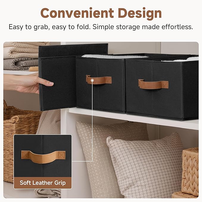 StorageWorks Storage Bins for Shelves, Closet Organizers and Storage Baskets, Fabric Clothes Organizer, Foldable Laundry Bask