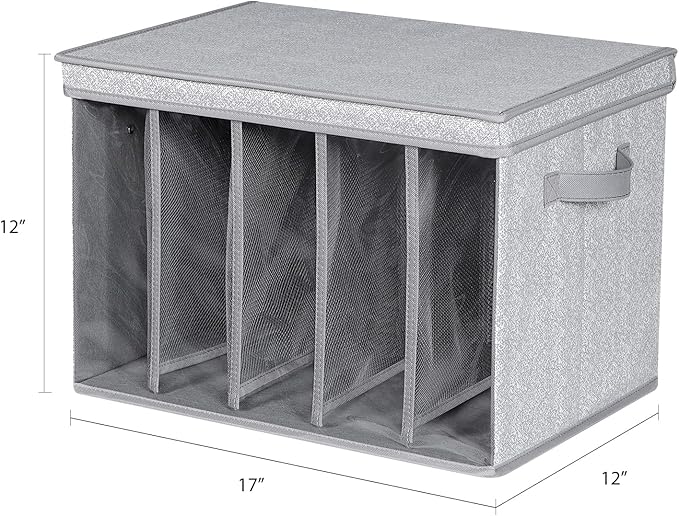 Zilink Upgraded Sweater Storage for Closet Shelf with Lids and Support Boards Clothes Organizer for Closet with 5 Grids Divid
