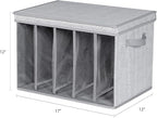 Zilink Upgraded Sweater Storage for Closet Shelf with Lids and Support Boards Clothes Organizer for Closet with 5 Grids Divid