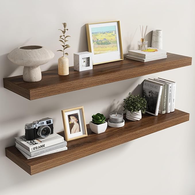 Dreamland 48 Inch Floating Shelves for Wall,8 Inch Deep Floating Shelves,48" W x 8" D Wall Shelves for Bedroom,Living Room,Ki