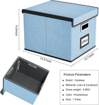 Huolewa File Organizer Box with Lid, Collapsible File Folder Organizer for Office Document Storage, Filing Box with Plastic S