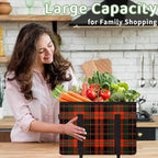 Reusable Grocery Bags Heavy Duty Shopping Bags Foldable Large Tote Bags with Long Handles & Hard Bottom