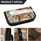 Car Tissue Holder Car Visor Organizer Tissue Box Holder for Car Sun Visor Organizer with Car Vehicle Accessories Essentials Interior for Women Men Fox Bunny Holly Fruit Beige