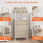 Modanais Baby Diaper Caddy Organizer Cart with Drawers - 3In1 Rolling Storage Cart with Wheels, Removable Diaper Caddy, Detac