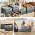 NestOrganix 2 Pack Shoe Organizer for Closet, Large Shoe Box Storage Containers, Foldable Shoe Storage Organizer Box Bin with