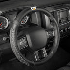 CAT® DuraGrip Car Steering Wheel Cover, Black Tire Tread Traction Design, Auto Steering Wheel Cover for Cars Trucks Vans SUVs, Improve Grip and Control, Durable Comfortable - Large 15"-16" Inches