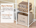 Wardrobe Closet,Portable Clothes Rack with 4 Tiers Shelves,Freestanding Closet Organizers and Storage System with Hanging Rod