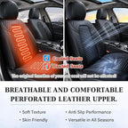 Coverado Front Seat Covers, Leather Car Seat Covers, Black Seat Covers for Cars, Car Seat Protector Cushions Universal Fit fo