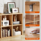 Wooden 6 Cube Storage Organizer with Closed Back Panel, Modern Open Cube Storage Shelf Bookshelf with Compartments, Cube Shel