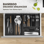 Black Silverware Organizer Small, 8 PCS Black Drawer Organizers, Stackable Tool Box Organizer for Garage Organization / 2 PCS