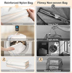Comforter Storage Bag - Large Capacity Bedding Storage Bags Ultra Space Saving Self Compression Organizer, Washable Compressi