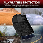 LASFIT Floor Mats for Honda Ridgeline 2026 2025 2024 2023-2017 Crew Cab, All Weather Protection TPE Non-Slip Custom Fit Automotive Accessories Floor Liners 1st & 2nd Row, Black