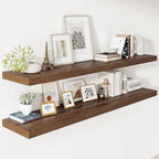 Vivelove Wide Floating Shelves for Wall 12 Inch Deep, 55" X 12" X 2" Floating Shelf, 2 Inch Thick Shelf for Living Room Bathr