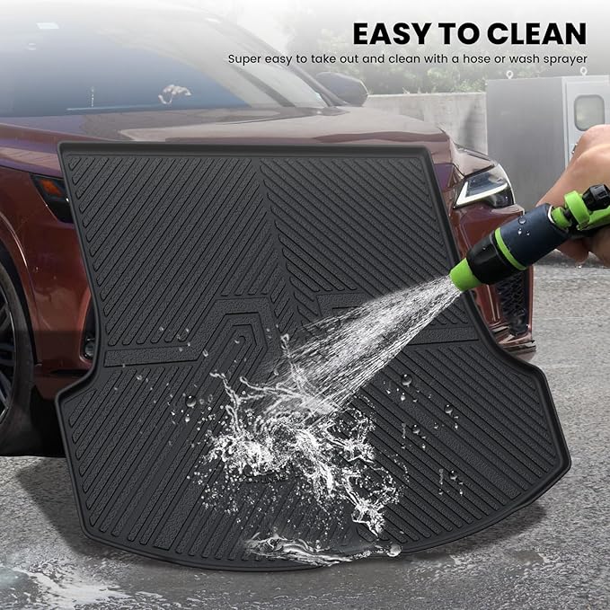 LASFIT Trunk Mat for Lexus RX/RX350/RX350h/RX500h 2025 2024 2023 2026, All Weather TPE RX 350 Cargo Mats Custom Fit for Lexus RX350 Cargo Liner Front & Rear Trunk Liner, Black, Easy to Clean