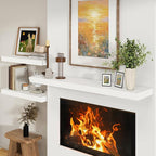12 Inch Deep Floating Shelves | 55 Inch White Floating Shelves | 55" W x 12" D Rustic Wood Shelves for Wall | Deep White Shel