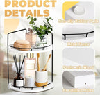 2 Tier Bathroom Counter Organizer, Bathroom Counter Tray and Vanity Organizer, Wood Corner Countertop for Kitchen, Dresser (W
