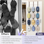 SWTYMIKI Over Door Hat Rack - 3 Packs Metal Hanging Hat Organizer with 12 Hooks Design, Baseball Cap Hanger Organizer Storage