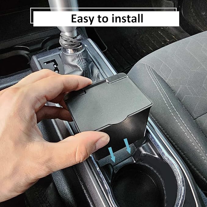 JKCOVER Center Console Coin Box Organizer Compatible with 2016-2020 2021 2022 2023 Toyota Tacoma Accessories Armrest Insert ABS Plastic Coin Holder Secondary Storage Box