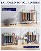 Kitsure Shoe Rack - Stainless Steel Shoe Organizer, Sturdy Shoe Rack for Closet and Front Door Entrance, Free Standing Shoe S