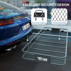 TUFFIOM 70"x30"x6" Folding Hitch Mount Cargo Carrier Basket, 500lbs Steel Car Cargo Trailer Hitch Luggage Rack, w/Straps+Stabilizer for SUV Truck Van