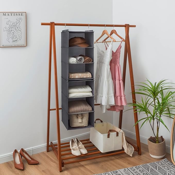 GRANNY SAYS 6-Shelf Hanging Organizer for Closet, Separable to 2 Pack 3-Shelf Hanging Shelves, Hanging Organizer for Bedroom,