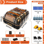 AUXKO 22 Cubic Ft Waterproof Rooftop Cargo Carrier Bag for All Vehicles with/Without Roof Rack, Soft Shell Car Roof Bag with Reflective Strip Includes Anti-Slip Mat, 6 Door Hooks & Combination Lock
