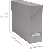Bigso Lovisa Fiberboard Label Frame 12 File Storage Box - Document Organizer for Important Paperwork - Durable Hanging File B