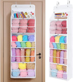 Univivi Hanging Yarn Storage Organizer with 5 Zipper Closure Compartments, Large Capacity Knitting Organizer Storage, Over th