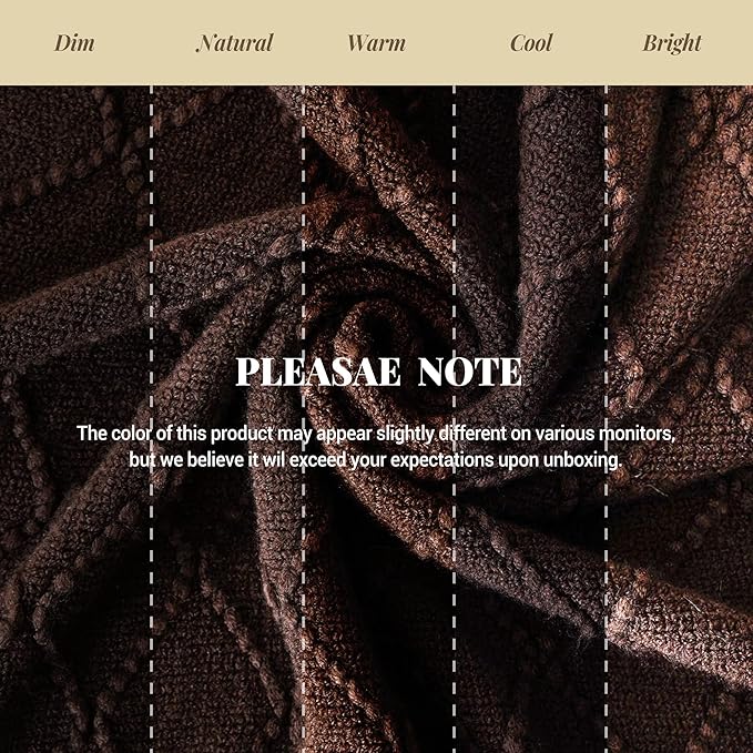 BATTILO HOME Dark Brown Throw Blanket for Couch, Chocolate Knit Throw Blankets for Home Decor, Decorative Brown Blanket for F