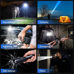 Rechargeable Flashlight 980,000L High Lumens 2 Pack, Led Tactical Flash Light, Super Bright Flashlights with 7 Modes, USB C C
