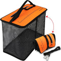 Dovesun Floating Fishing Basket, Collapsible Fish Basket Portable Fishing Net Quick-Drying Rubber Coated Fishing Bait Storage