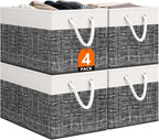 StorageTastic Storage Bin,Collapsible Storage Basket For Organizing,Large Storage Boxes With Rope Handles,Storage Containers,