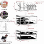 Clear Acrylic Makeup Organizer for Vanity,Countertop,Stackable 7 Drawers Bathroom Skincare Organizer with Brush Holder,Large 