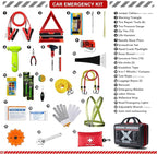 KITGO Roadside Emergency Car Kit (137Piece), with Jumper Cable, Car Safety Road Rescue Kit,Car Emergency Kit Gift for Father 