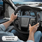 Steering Wheel Cover for Ford F150 2009-2014/ Ford Expedition 2015-2017, Car Steering Wheel Cover Protector Accessories for Ford (Black)