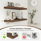 40 Inch Floating Shelves, 3D Textured Wood Grain, 40"x9.25"x1.5" Inch Deep Floating Shelves for Wall, Wooden Shelves for Bath