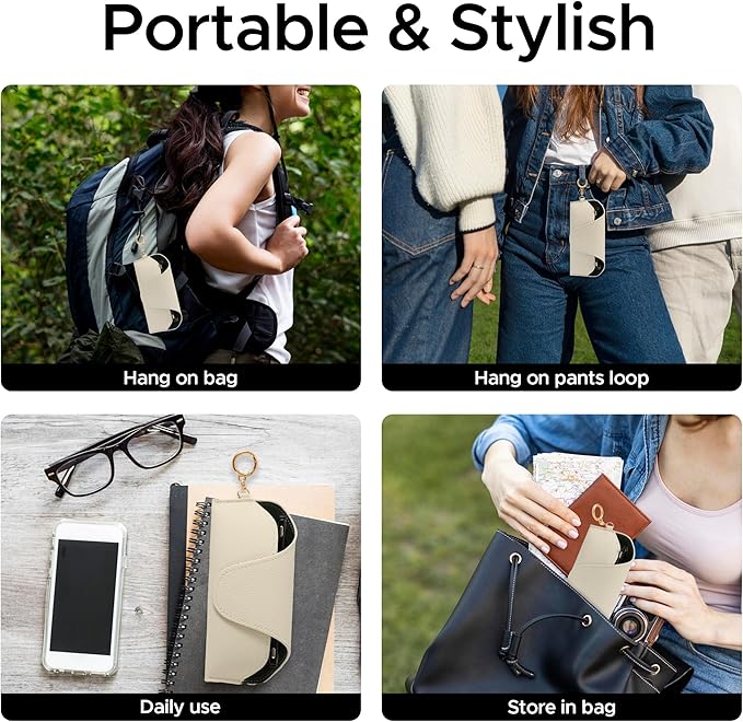 Magnetic Sunglass Holder for Car Visor, Travel Sunglasses Case with Clip for Purse, Eyeglasses Case