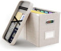 Oterri File Organizer Box with Lid, Hanging Filing File Box with Mesh Pocket, Document Organizer Box for Letter Files, Portab