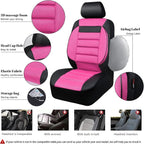 CAR Pass Leather 3D Foam Back Support Car Seat Covers Full Set Air Mesh Automotive Seat Covers, All Season Car Seat Cover Fit