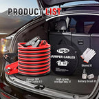 TOPDC 2 Gauge 16 Feet Jumper Cables for Car, SUV and Trucks Battery, Heavy Duty Automotive Booster Cables for Jump Starting Dead or Weak Batteries with Carry Bag