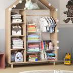 5 Tier Closet Hanging Organizer, Clothes Hanging Shelves with 4 Hanging Hooks 5 S Hooks, Wire Storage Basket Bins, for Clothi