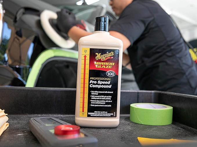 Meguiar's Pro Speed Compound M10032, Fast-Cutting Rubbing Compound for Cars, Offers Heavy Scratch and Swirl Removal, Professional Car Polish, Car Compound Removes up to 1200 Grit Sanding Marks, 32 Oz