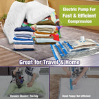 HIBAG Vacuum Storage Bags with Electric Pump, Vacuum Seal Bags for Clothing, Pillows, Blanket Bedding Comforters, 20 pack