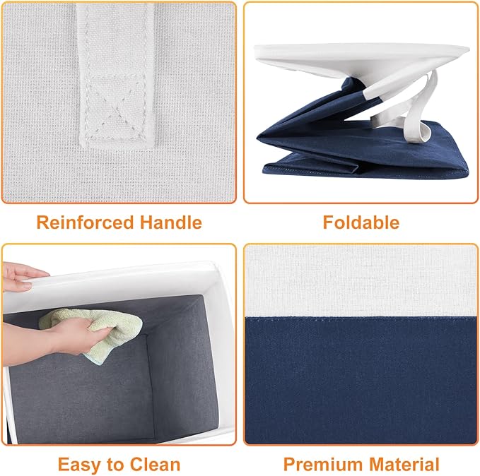TasticTotes laundry basket 3-Pack, laundry hamper, Hamper with handles, collapsible laundry baskets, Waterproof dirty clothes