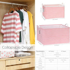 Sea Team Collapsible Extra Large Canvas Fabric Storage Basket with Handles, Rectangle Waterproof Storage Bin, Box, Cube, Fold
