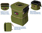 EPAuto Waterproof Car Trash Can with Lid and Storage Pockets, 2.5 Gallon Leakproof, Green